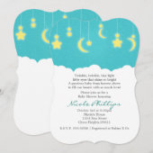 星 月 雲のベビーシャワー招待状 招待状 (正面/裏面)