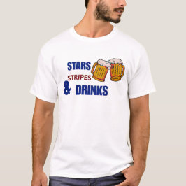 星 条紋 ドリンク 楽しい愛国心 7月4日 Tシャツ