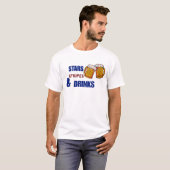 星 条紋 ドリンク 楽しい愛国心 7月4日 Tシャツ (正面フル)