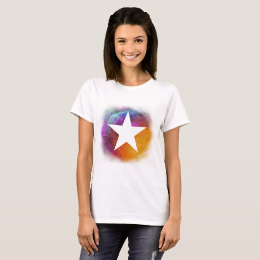 星（白） Tシャツ (正面フル)