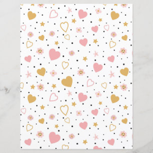 星、花、ハート、水玉模様