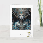 星、銀河、女性の挨拶/メモカード カード (裏面)