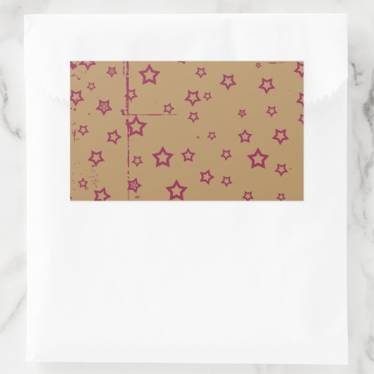 星 長方形シール (バッグ)