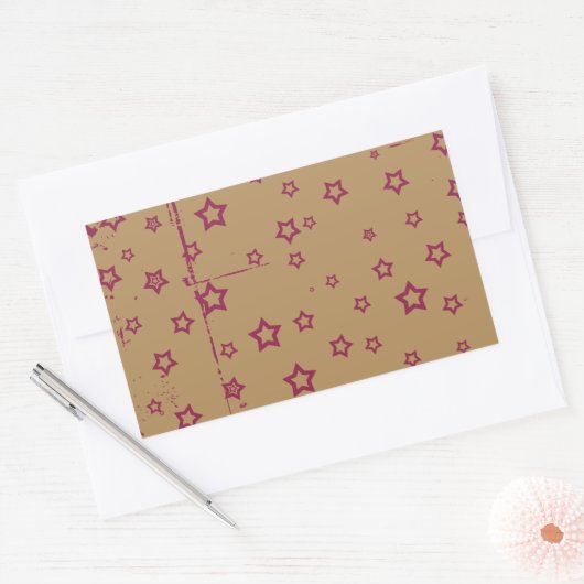 星 長方形シール (封筒)