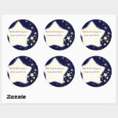 星、青と黄色 ラウンドシール (シート)