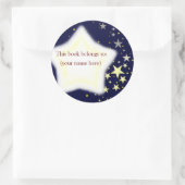 星、青と黄色 ラウンドシール (バッグ)