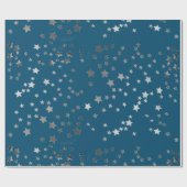 星（青） ラッピングペーパー (フラット)
