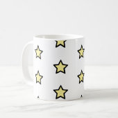 星 黄色いパステル模様 コーヒーマグカップ (正面左)
