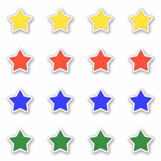 星（4色） シール (正面)