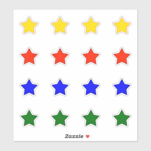 星（4色） シール (シート)