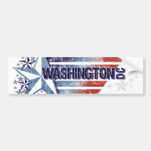 星- Washington D.C.が付いているヴィンテージ米国の旗 バンパーステッカー
