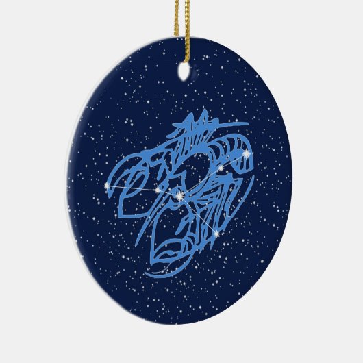 星Ceを持つがん星座と〔占星術の〕十二宮図徴候 セラミックオーナメント (右)