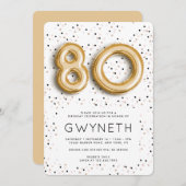 星nゴールドフォイルバルーンタイプ80誕生日 招待状 (正面/裏面)
