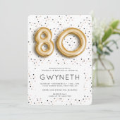 星nゴールドフォイルバルーンタイプ80誕生日 招待状 (スタンド正面)