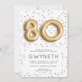 星nゴールドフォイルバルーンタイプ80誕生日 招待状 (正面)