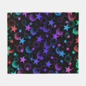 星n物パターン フリースブランケット (正面(横))