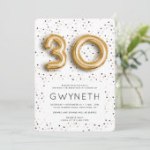 星n金箔風船型30歳の誕生日 招待状 (スタンド正面)