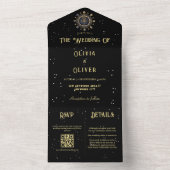 星QRコード星占いをテーマ結婚にした オールインワン招待状 (内側)