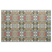 映されたアカギツネおよびハートパターン ファブリック (ファットクウォーター)