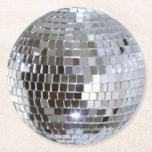 映されたディスコの球1 ラウンドペーパーコースター (正面)