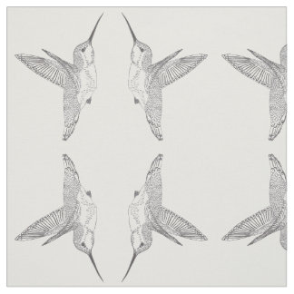 映されたプリントに会っている浮かぶハチドリ ファブリック