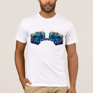 映された青の半トラック Tシャツ