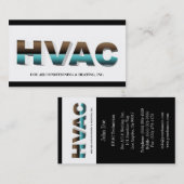 映るHVACの技術者B/W 名刺 (正面/裏面)