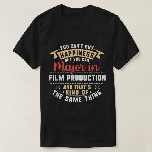 映画おもしろい制作専攻の学生シャツ卒業生 Tシャツ (デザイン正面)