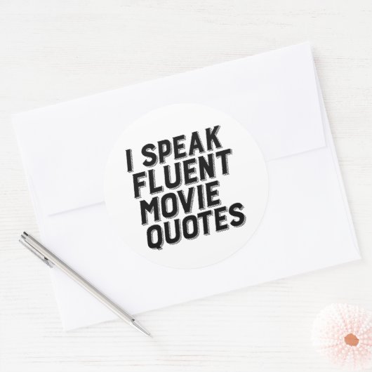 映画おもしろい好きユーモアI流話流な映画の引用文 ラウンドシール (封筒)