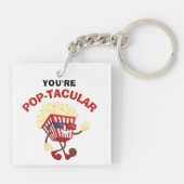 映画おもしろい好き向けレトロクールユーモアのポップコーン キーホルダー (裏面)