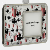 映画およびポップコーン シルバープレートフレームオーナメント (右)