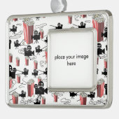 映画およびポップコーン シルバープレートフレームオーナメント (左)