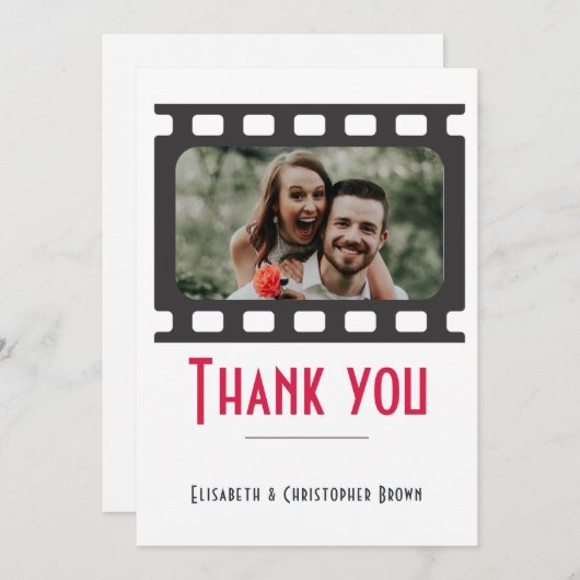 映画とフローラをテーマ結婚にしたサンキューカード サンキューカード (正面/裏面)