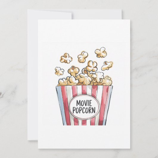 映画とポップコーン・キッドの誕生日パーティー 招待状 (裏面)