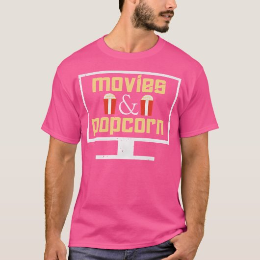 映画とポップコーン Tシャツ (正面)