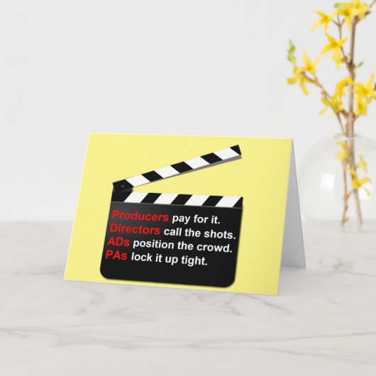 映画と映画のクルーが新しいアイディアに向かう？ カード (黄色い花)