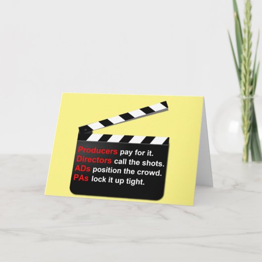映画と映画のクルーが新しいアイディアに向かう？ カード (正面)