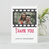 映画と花をテーマにした結婚式のお礼カード サンキューカード (スタンド正面)