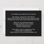 映画と誕生日のパーティーの招待を1つ受け入れる 招待状 (裏面)