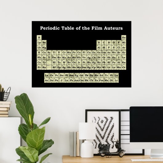 映画のオーチュールの周期表 ポスター (ホームオフィス)
