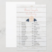 映画のカップル・マッチング・ゲーム ブライダルシャワー (正面/裏面)