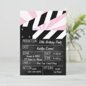 映画のクラッパーアクションサイン パーティ招待状 招待状 (スタンド正面)