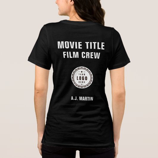 映画のクルーのロゴカスタムのパーソナライズされた名前 トライブレンドTシャツ (裏面)