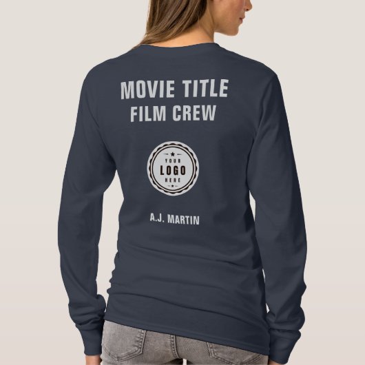 映画のクルーのロゴカスタムのパーソナライズされた名前 Tシャツ (裏面)