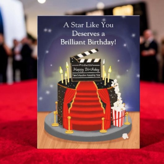 映画のサインがデザインされたシアター風バースデーグッズ カード