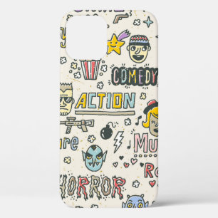 映画のジャンル。テレビ番組、シリーズドッドルのおもしろいvintag iPhone 12ケース