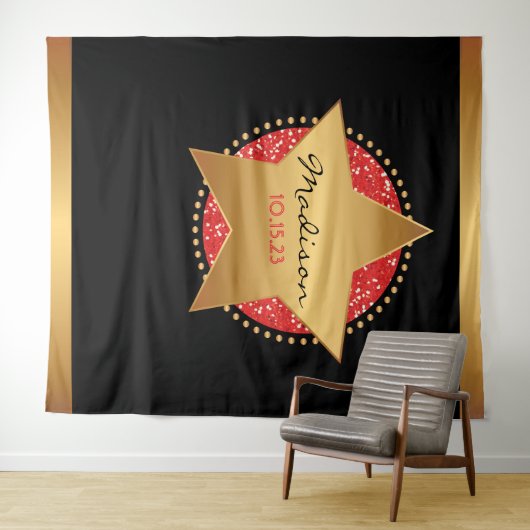 映画のスター ハリウッド ブロードウェイ フォトオープ バックドロップ タペストリー (インサイチュ(横))