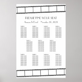 映画のスター 映画のフィルム ストリップ ウェディング シーティング チャート