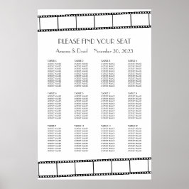 映画のスター 映画のフィルム ストリップ ウェディング シーティング チャート