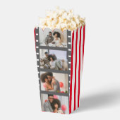 映画のストリップが飾られた、パーソナライズされたウェディング フェイバーボックス (はじけた状態)